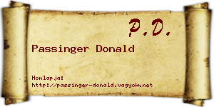 Passinger Donald névjegykártya